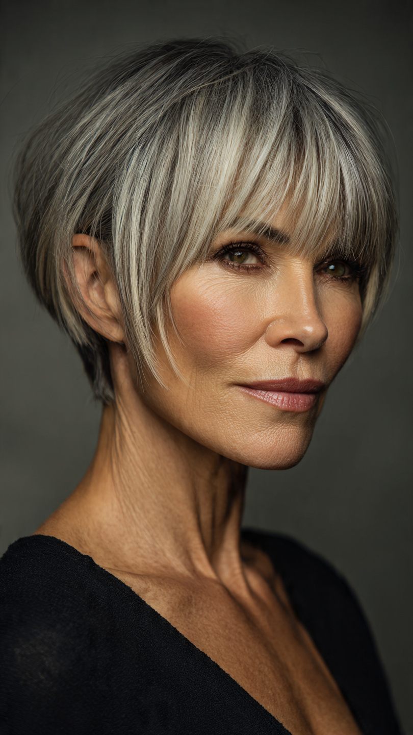 Chic Short Layered Haircuts With Bangs Over 50: 15 Stunning Styles 11 rounded bob with soft curtain bangs for feminine elegance