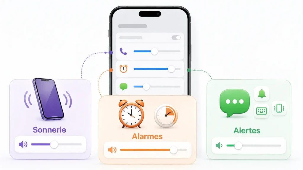 Volume alarme iPhone séparé de la sonnerie sous iOS 27